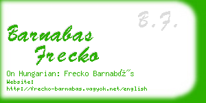 barnabas frecko business card